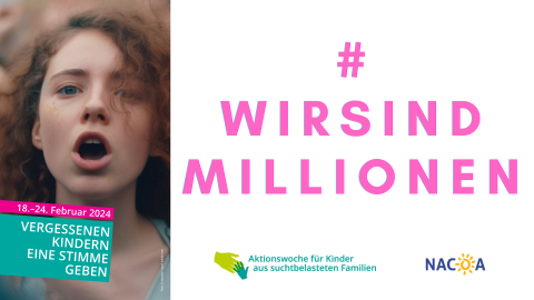 #wirsindmillionen Social Media-Kampagne pink auf weiß 